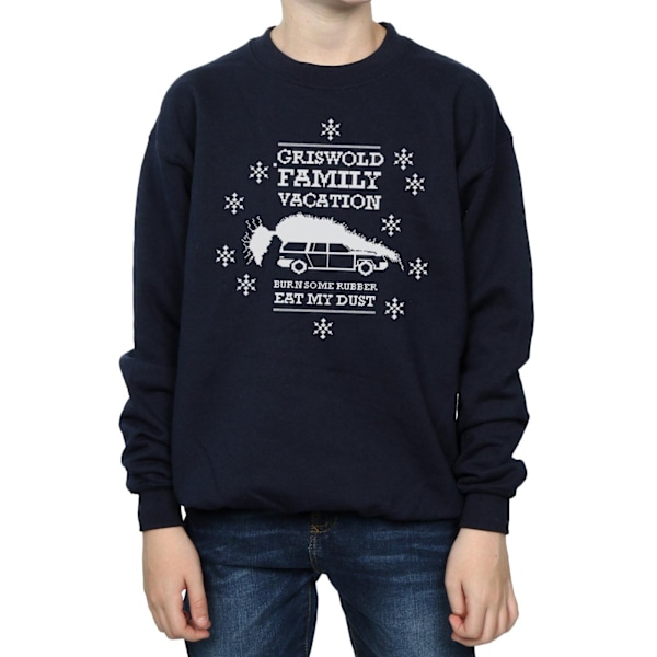 National Lampoon's Christmas Vacation Boys Eat My Dust Sweatshirt Navy Blue 9-11 Years