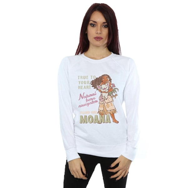 Disney Dam/Kvinnor Moana Natural Born Navigator Sweatshirt XL White XL