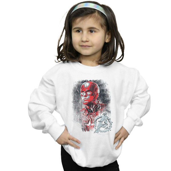 Marvel Girls Avengers Endgame Captain America Borstad Sweatshirt White 9-11 Years