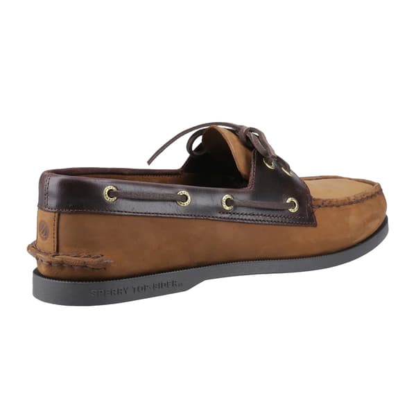 Sperry Herr Autentiska 2 Läder Båtskor 8.5 UK Brun Combo Brown Combo 8.5 UK