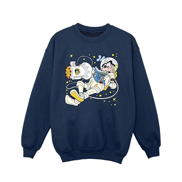 Disney Girls Goofy Reading In Space Sweatshirt 5-6 år Marinblå B Navy Blue 5-6 Years