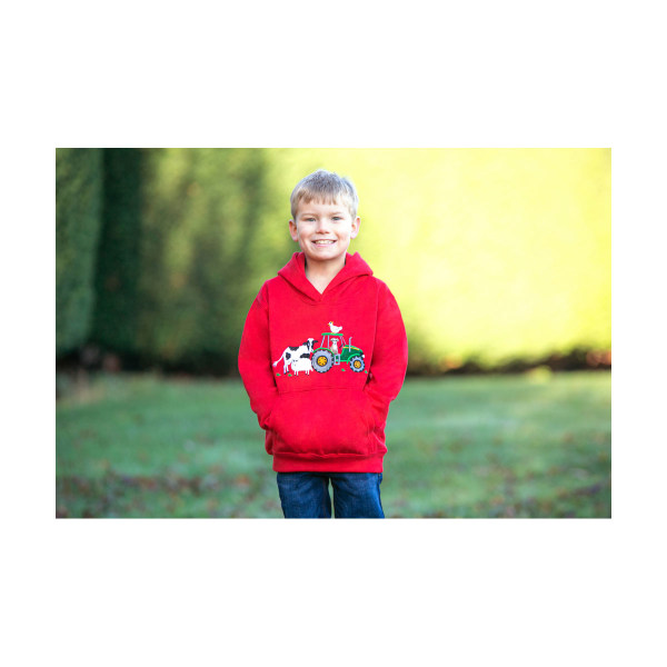 British Country Collection Barn/Kids Farm Hoodie 5-6 år Red 5-6 Years