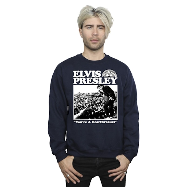 Elvis Mens A Heartbreaker Sweatshirt XXL Marinblå Navy Blue XXL