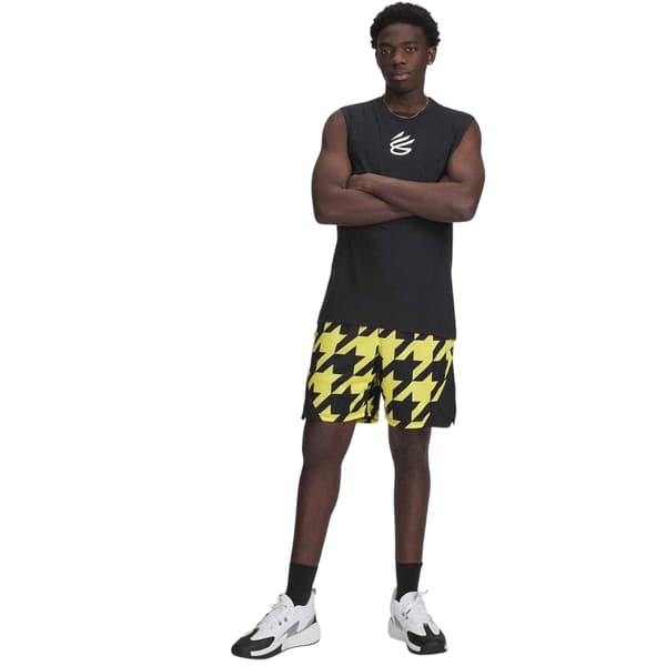 Under Armour Herr Curry Houndstooth Basketshorts L Svart Black L