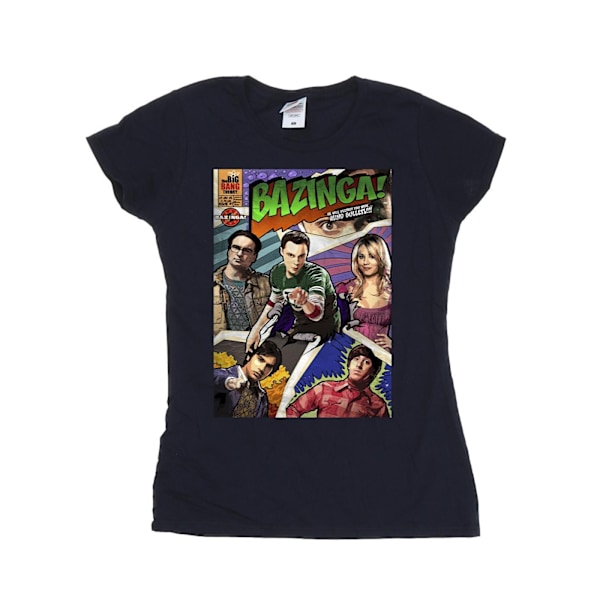 The Big Bang Theory Dam/Kvinnor Bazinga Cover Bomull T-Shirt Navy Blue S