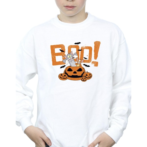 Tom & Jerry Boys Halloween Boo! Sweatshirt 3-4 år Vit White 3-4 Years