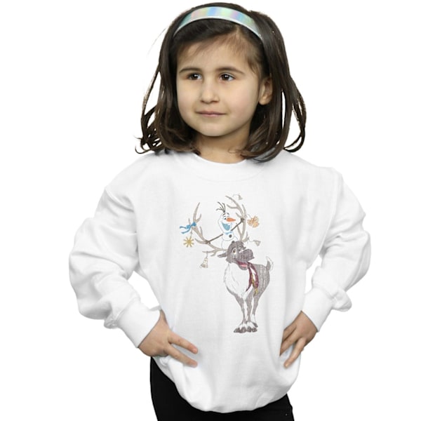 Disney Flickor Frost Sven Och Olof Julgransprydnader Sweatshirt White 7-8 Years