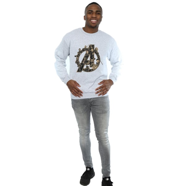 Avengers Infinity War Herr Logotyp Sweatshirt M Sports Grey Sports Grey M