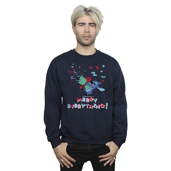 Disney Herr Lilo And Stitch Stitch Merry Everything Sweatshirt Navy Blue 5XL