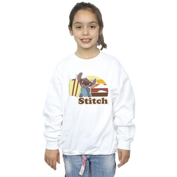 Disney Girls Lilo And Stitch Bitten Surfboard Sweatshirt 12-13 White 12-13 Years