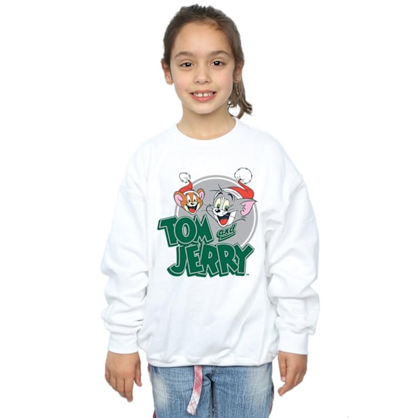 Tom And Jerry Girls Julhälsningar Sweatshirt 12-13 År White 12-13 Years