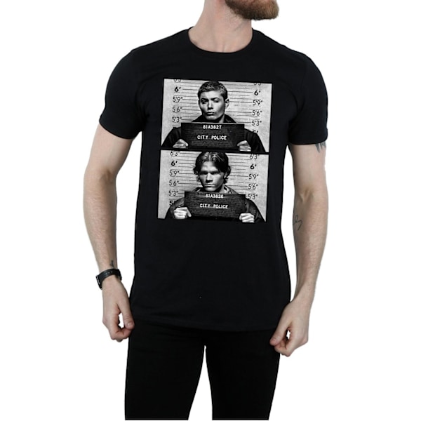 Supernatural Herr Winchester Mugshot Bomull T-shirt 3XL Svart Black 3XL