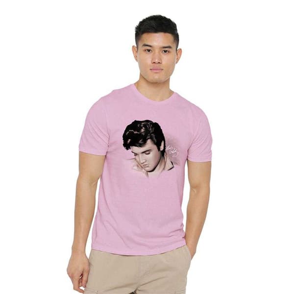 Elvis Presley Herr T-shirt Looking Down S Rosa Pink S