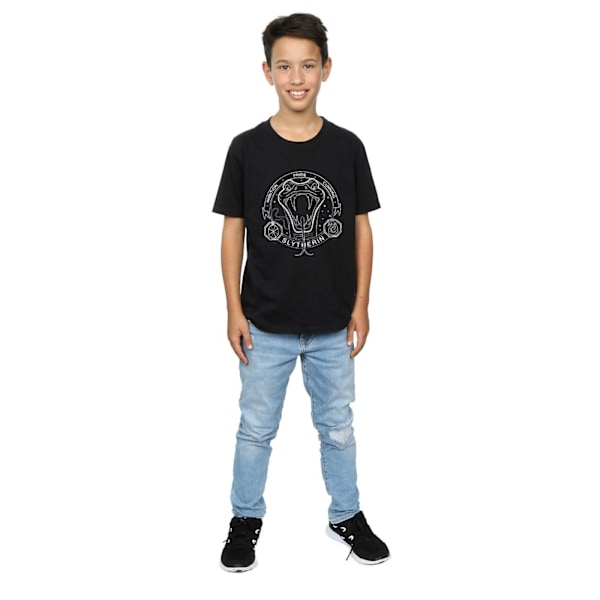Harry Potter Boys Slytherin Seal T-shirt 12-13 år Svart Black 12-13 Years