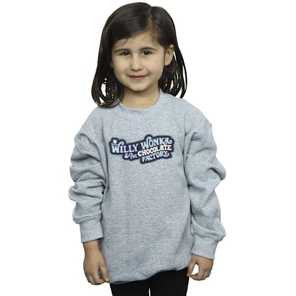 Willy Wonka Girls Chocolate Factory Logo Sweatshirt 12-13 år Sports Grey 12-13 Years