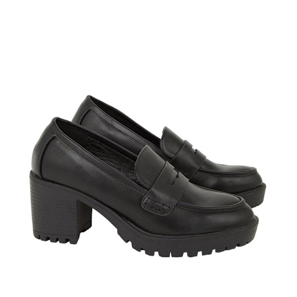 Dorothy Perkins Dam/Dam Lenny Bred Loafers med bred klack 8 UK Svart Black 8 UK