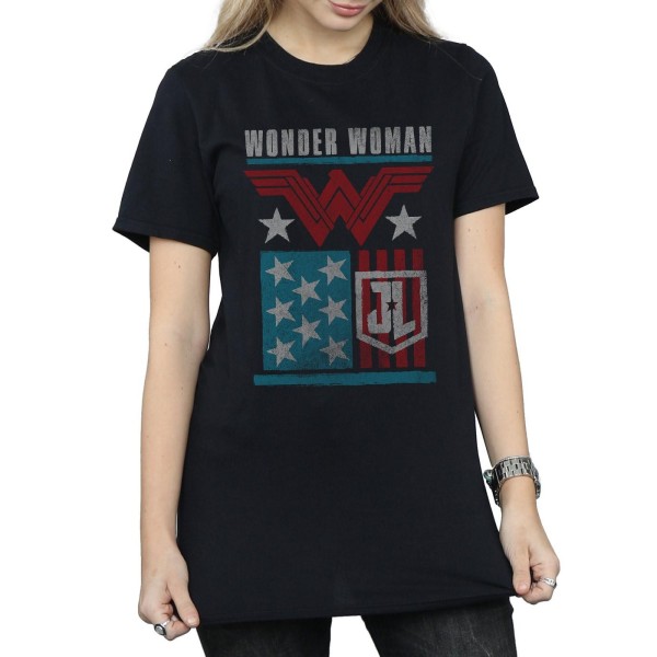 DC Comics Dam/Kvinnor Justice League Film Wonder Woman Flagga Black XL