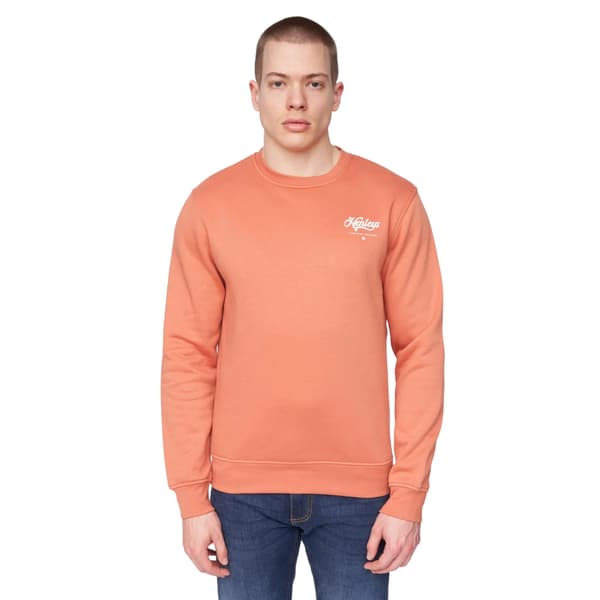 Henleys Herr Scripthen Crew Neck Sweatshirt M Tegelröd Brick Red M