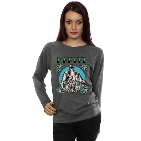 Marvel Womens/Ladies Avengers Group Tattoo Sweatshirt S Charcoa Charcoal S