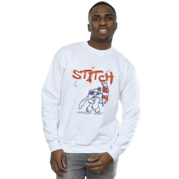 Disney Herr Lilo & Stitch Glassar Sweatshirt M Vit White M