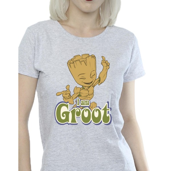 Guardians Of The Galaxy Dam/Ladies Groot Dancing Cotton T-Sh Sports Grey L