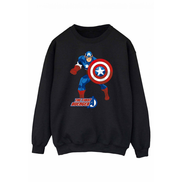 Captain America Womens/Ladies The First Avenger Logo Sweatshirt Black L