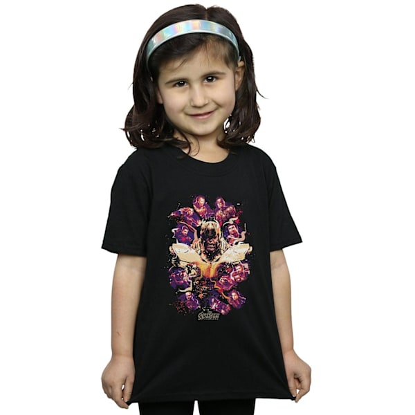 Marvel Girls Avengers Endgame Movie Splatter Bomull T-shirt 5-6 Black 5-6 Years