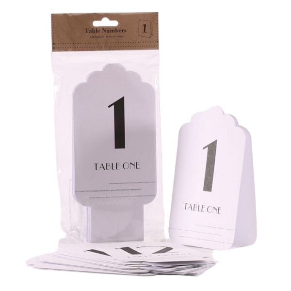 Glitter bordsnummer En storlek Vit White One Size