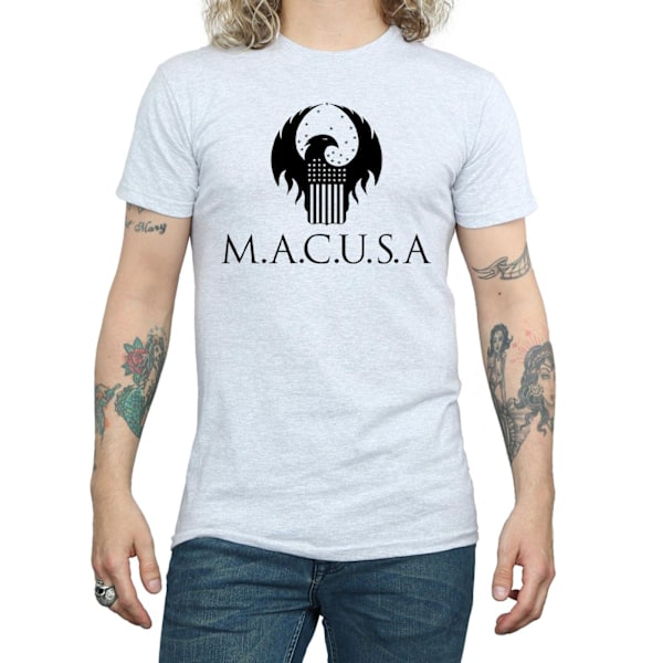 Fantastiska vidunder Mäns MACUSA logotyp T-shirt L Sports Grey Sports Grey L