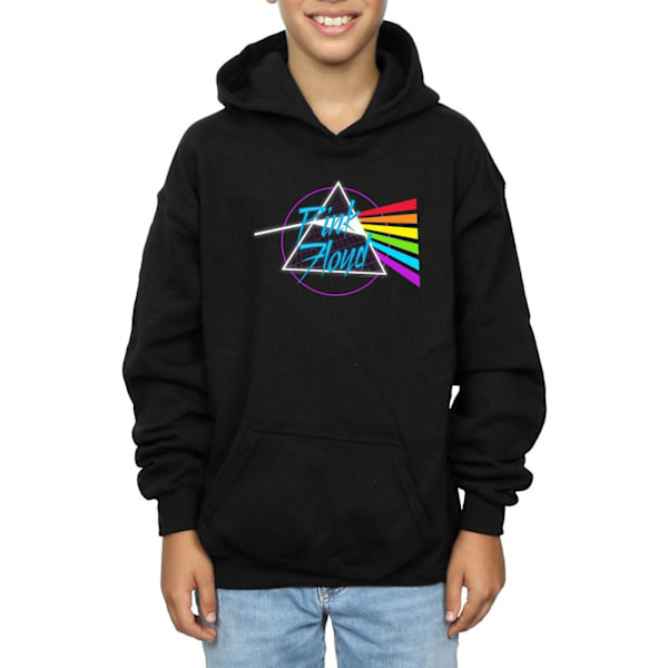 Pink Floyd Boys Neon Darkside Hoodie 7-8 år Svart Black 7-8 Years