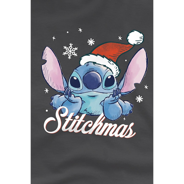 Lilo & Stitch Barn/Barn A Stitchmas Jul T-Shirt 5-6 Charcoal 5-6 Years