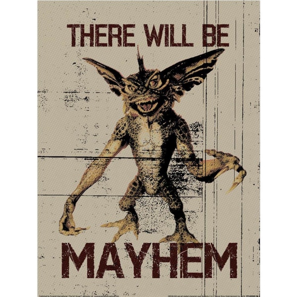 Gremlins Mayhem Print 40cm x 30cm Grå/Brun Grey/Brown 40cm x 30cm