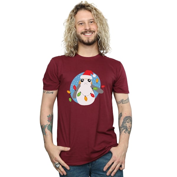 Star Wars The Last Jedi Porg Julbelysning T-shirt M Burgundy Burgundy M