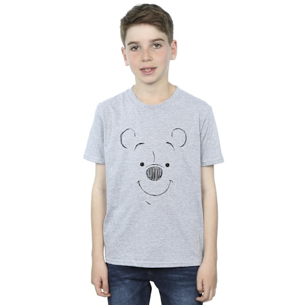 Disney Boys Winnie The Pooh Winnie The Pooh Face T-Shirt 9-11 år Sports Grey 9-11 Years