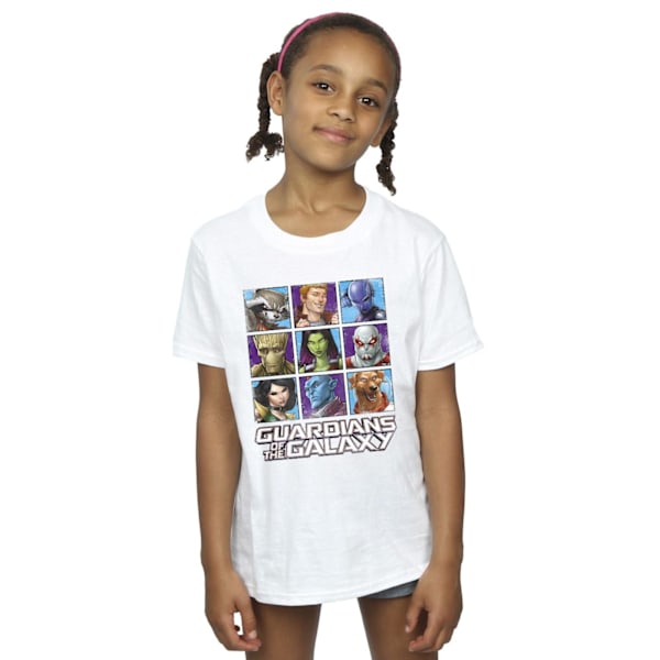 Guardians Of The Galaxy Girls Character Squares Bomull T-shirt White 12-13 Years