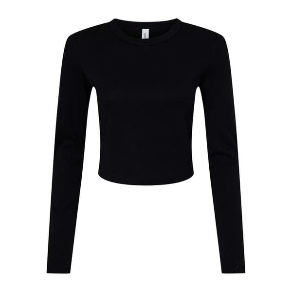 Bella + Canvas Dam/Dam Micro-Rib Långärmad T-shirt L S Solid Black L