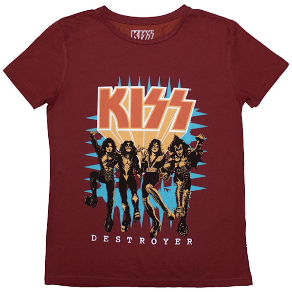 Kiss Dam/Damtröja Destroyer 3D Logo T-Shirt XL Röd Red XL