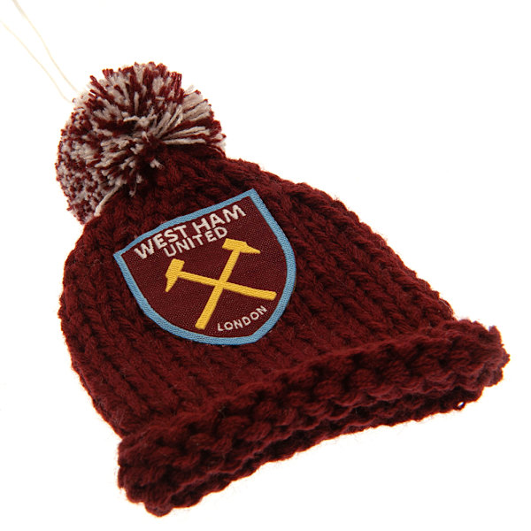 West Ham United FC Bobble Hat Dekoration för Bilspegel One Size Cl Claret Red/Blue/Yellow One Size