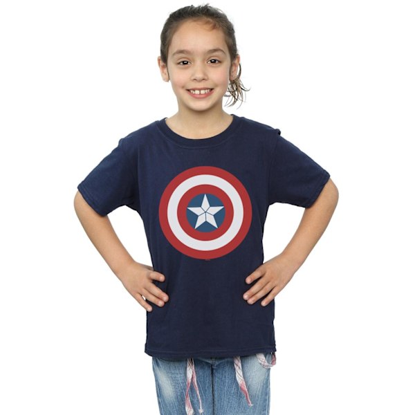 Marvel Girls Captain America Civil War Shield Bomull T-shirt 12 Navy Blue 12-13 Years