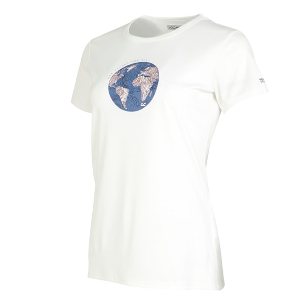 Regatta Fingal VIII Globe T-shirt för kvinnor/damer, storlek 12 UK, vit, linjär White Linear Globe 12 UK