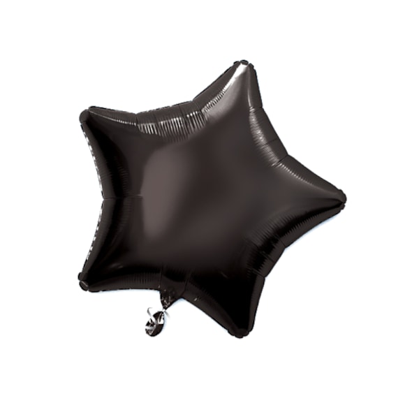 Unique Party Supershape Star Folieballong (Förpackning om 5) 20 tum Svart Black 20in