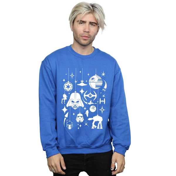 Star Wars Jul Dekorationer Sweatshirt för Män 3XL Royal Blue Royal Blue 3XL