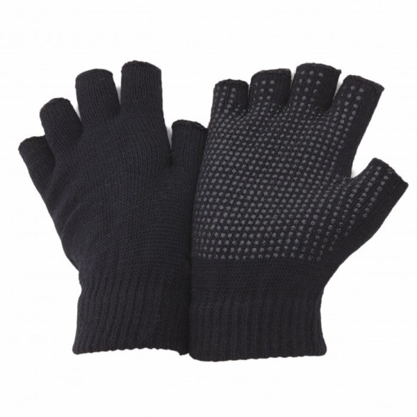 FLOSO Unisex fingerlösa magic handskar med grepp One Size Passar Al Black One Size Fits All