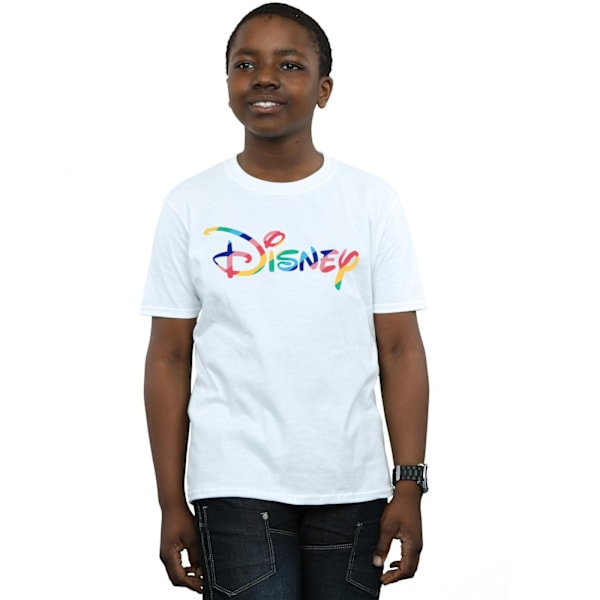 Disney Boys Rainbow Logo T-Shirt 5-6 år Vit White 5-6 Years