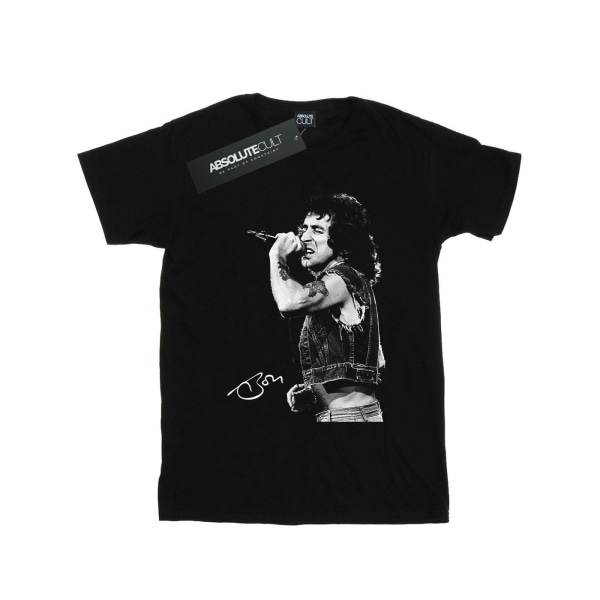 Bon Scott Boys Signerad Foto T-Shirt 9-11 År Svart Black 9-11 Years