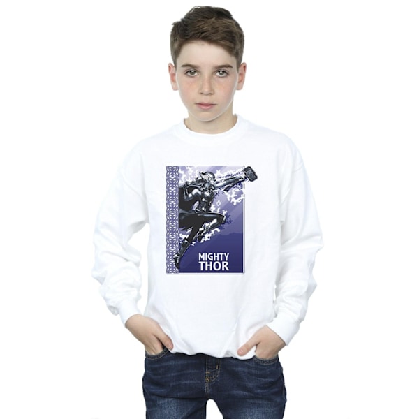 Marvel Boys Thor Love And Thunder Mighty Thor Sweatshirt 12-13 White 12-13 Years