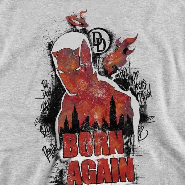 Daredevil Unisex Vuxen Born Again Matt Murdock Graffiti Heather Heather Grey L