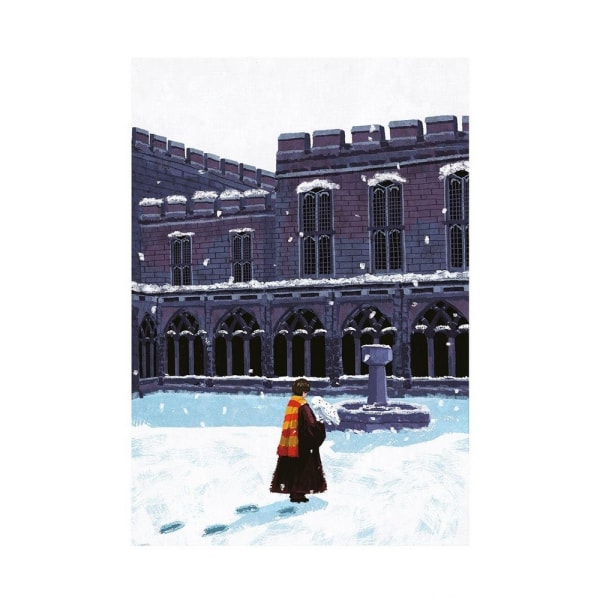 Harry Potter The Snowy Courtyard Print 30cm x 40cm Flerfärgad Multicoloured 30cm x 40cm