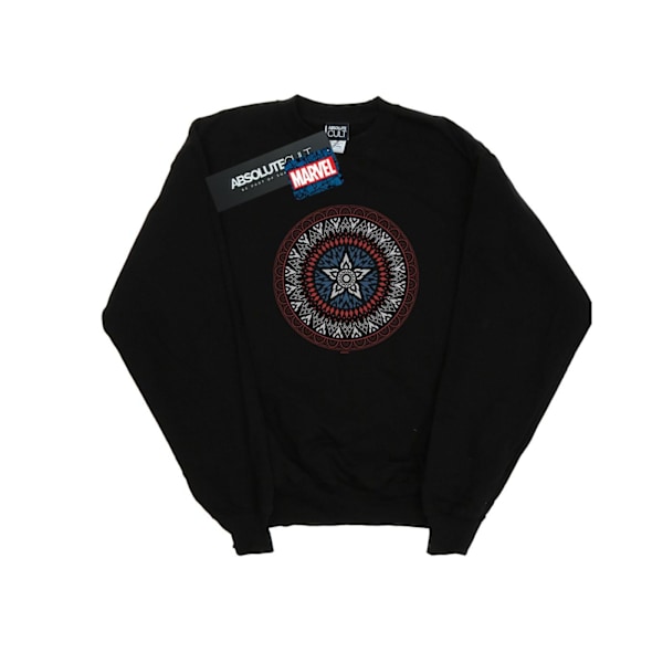 Marvel Herr Captain America Ornamental Shield Sweatshirt XXL Svart Black XXL