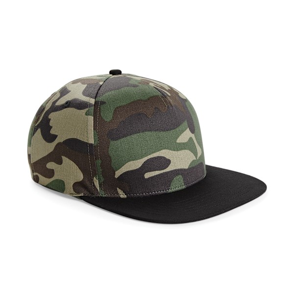 Beechfield Camouflage Retro Snapback Cap One Size Jungle Camo/ Jungle Camo/ Black One Size